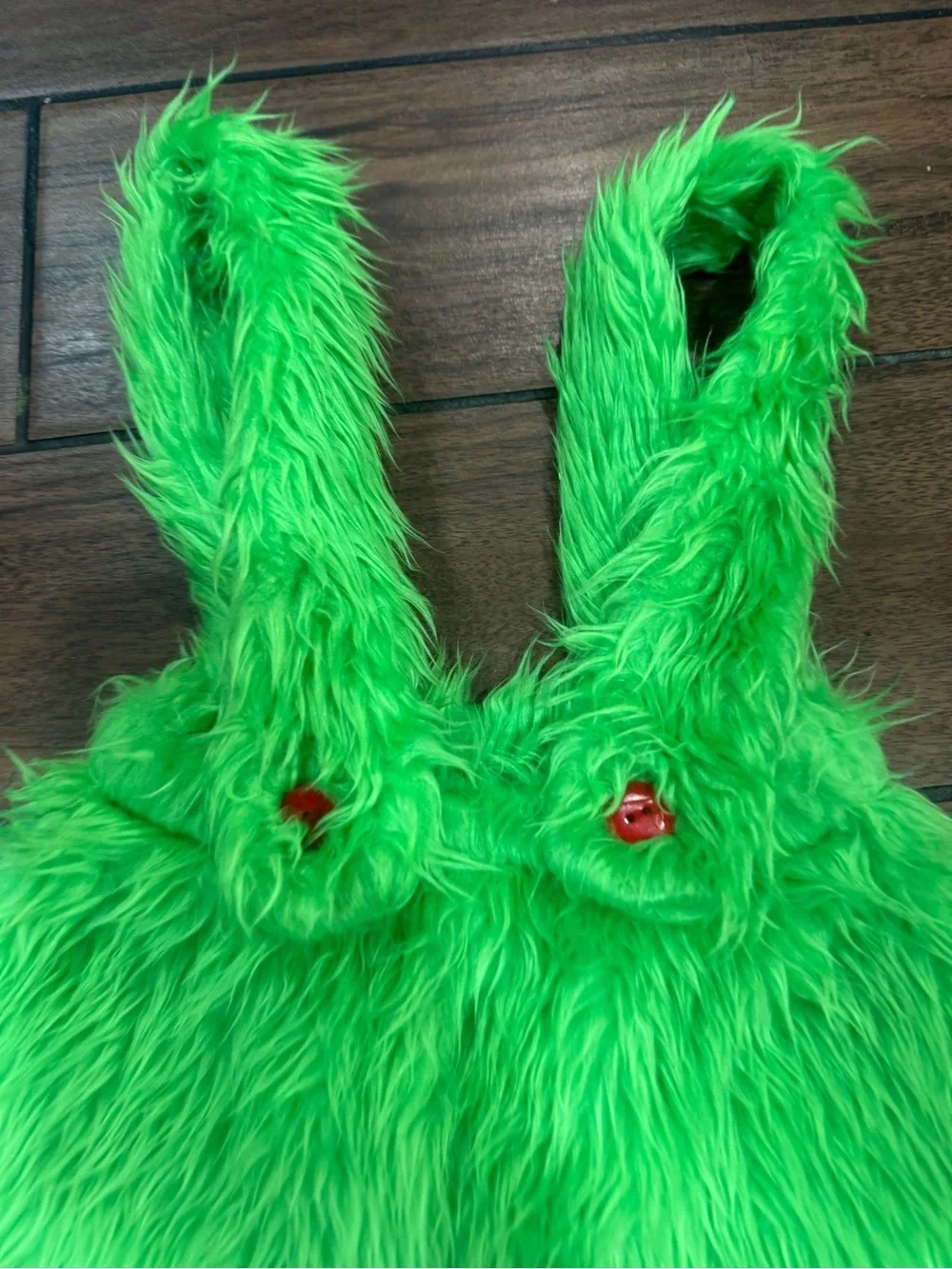The Baby Who Stole Christmas Furry Grinch Suspender romper outfit size 12-18M